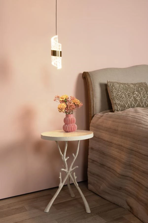 Lucide KLIGANDE - Pendant light - Ø 13 cm - LED - 1x9W 2700K - Matt Gold / Brass - atmosphere 1
